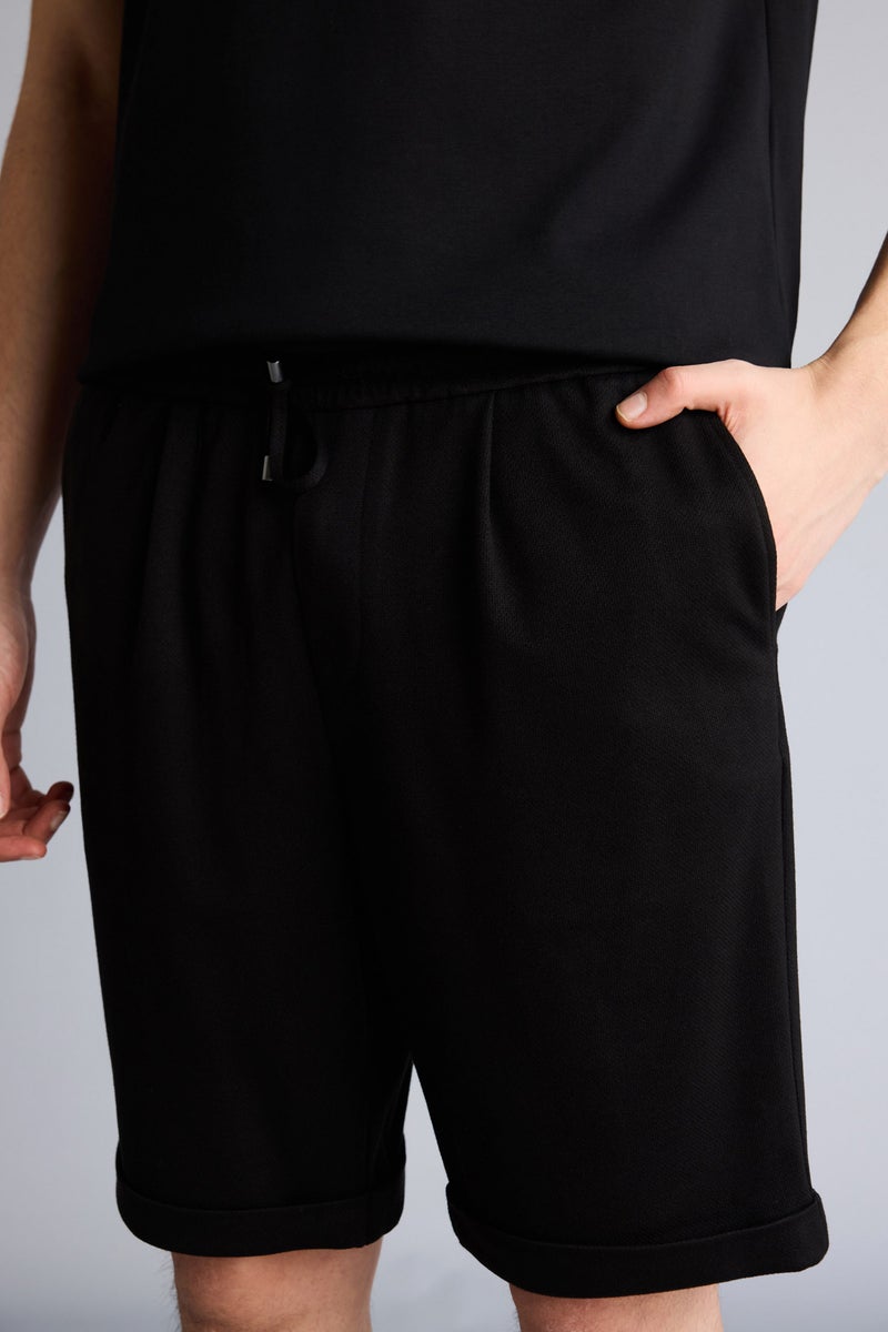 DeFacto Black Man Pique Bermuda Shorts Casual - Image 4